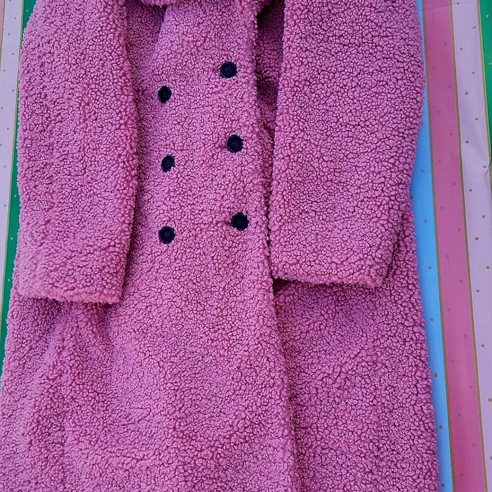 Double-breasted teddy sherpa topcoat - Picture 3 of 12